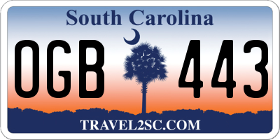 SC license plate OGB443