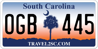 SC license plate OGB445