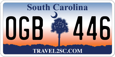 SC license plate OGB446