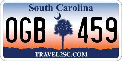 SC license plate OGB459