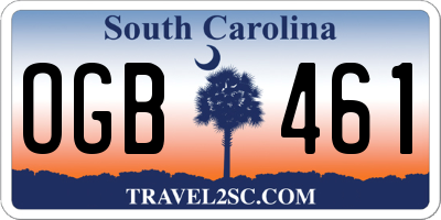SC license plate OGB461