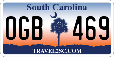 SC license plate OGB469