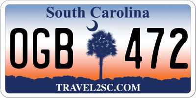 SC license plate OGB472