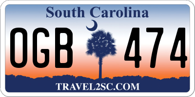 SC license plate OGB474
