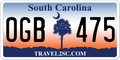 SC license plate OGB475