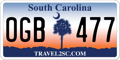 SC license plate OGB477