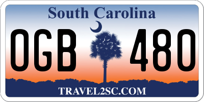 SC license plate OGB480