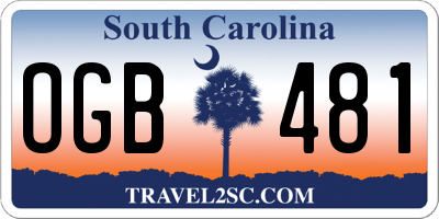 SC license plate OGB481