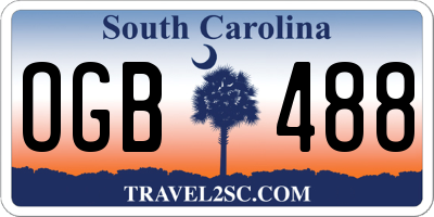 SC license plate OGB488