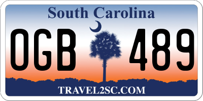 SC license plate OGB489