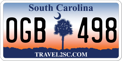 SC license plate OGB498
