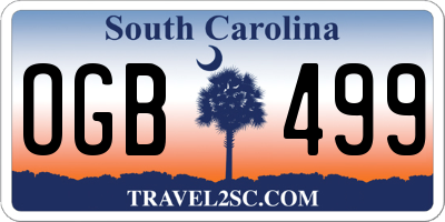 SC license plate OGB499