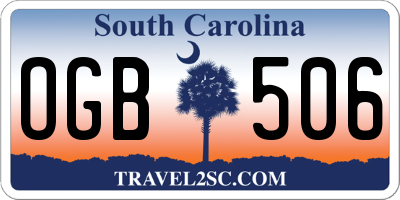 SC license plate OGB506