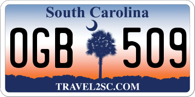 SC license plate OGB509