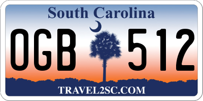 SC license plate OGB512
