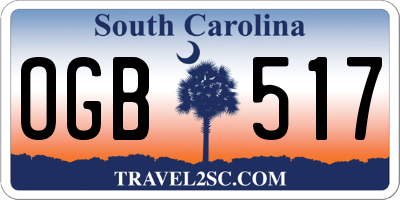 SC license plate OGB517