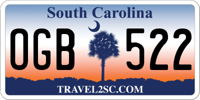 SC license plate OGB522