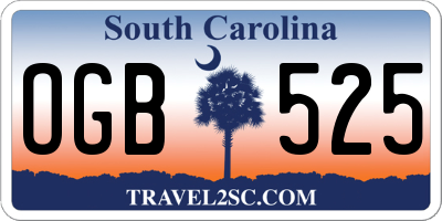 SC license plate OGB525