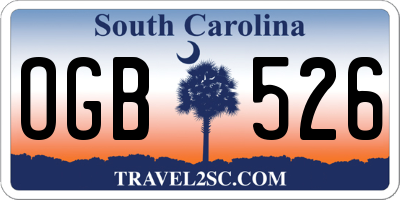 SC license plate OGB526