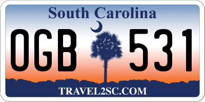 SC license plate OGB531