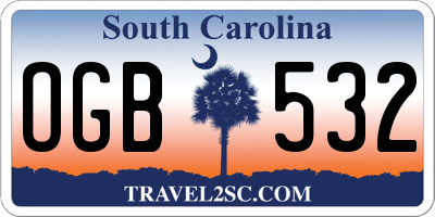 SC license plate OGB532