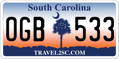 SC license plate OGB533
