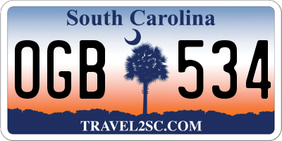 SC license plate OGB534