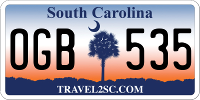 SC license plate OGB535