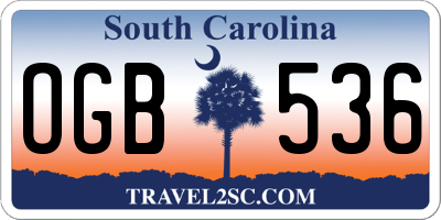 SC license plate OGB536
