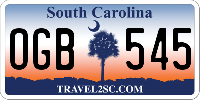 SC license plate OGB545
