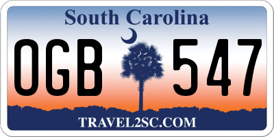 SC license plate OGB547