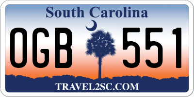 SC license plate OGB551