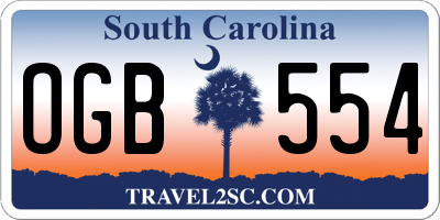 SC license plate OGB554