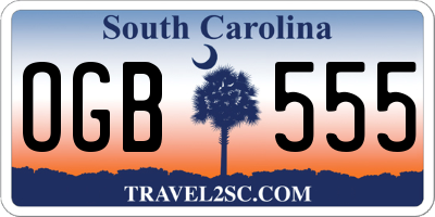 SC license plate OGB555