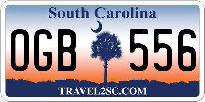 SC license plate OGB556