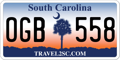 SC license plate OGB558