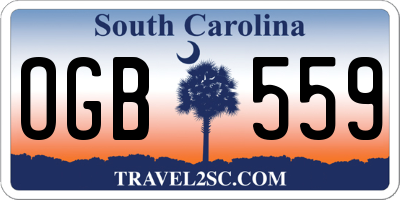 SC license plate OGB559