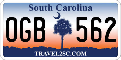 SC license plate OGB562