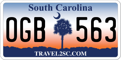 SC license plate OGB563