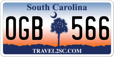 SC license plate OGB566