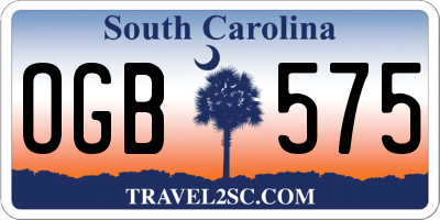 SC license plate OGB575