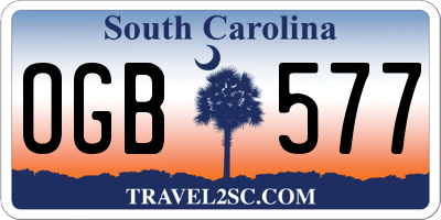 SC license plate OGB577
