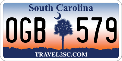 SC license plate OGB579