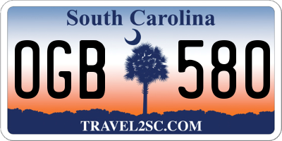 SC license plate OGB580