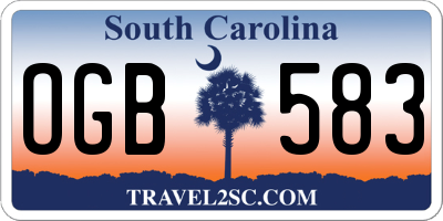 SC license plate OGB583