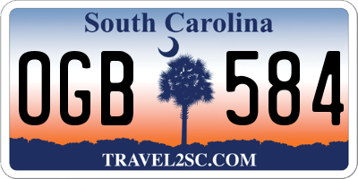 SC license plate OGB584