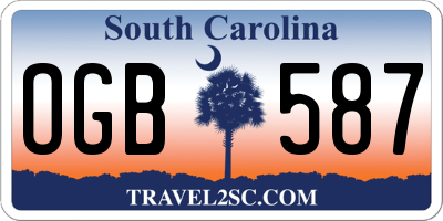 SC license plate OGB587