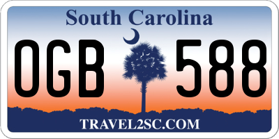 SC license plate OGB588