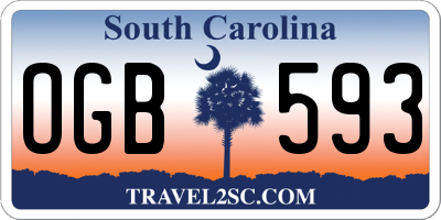 SC license plate OGB593