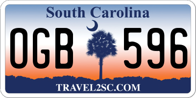 SC license plate OGB596